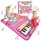 1 Year Old Girl Gifts, 2 in 1 Musical Mats Toddlers 1-3, Piano Keyboard & Dru...