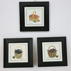 Berries in Baskets Framed Wall Art 3 Pictures Farmhouse Decor Decorative 7