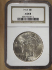 New Listing1922 S$1 Silver Peace Dollar - NGC MS 64 - FREE SHIPPING! #0072