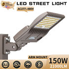 480V 150W LED Shoebox Pole Light Commercial Parking Lot Street Lighting 21000LM