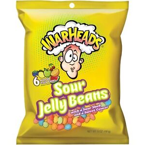 WarHeads Sour Jelly Beans Candy 5 -Ounce Packs: 12-Piece Box