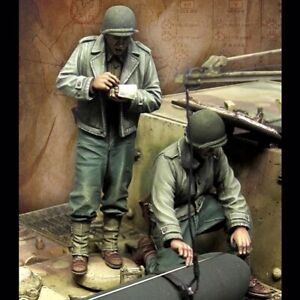 Unpainted 1/35 US Infantry Soldiers Tank Crew WW2 WWII Resin Figure Model Kit