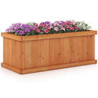 Raised Garden Bed Fir Wood Rectangle Planter Box with Drainage Holes Orange
