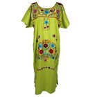 Any Color Peasant Vintage Tunic Embroidered Mexican Dress  XS S M L XL XXL