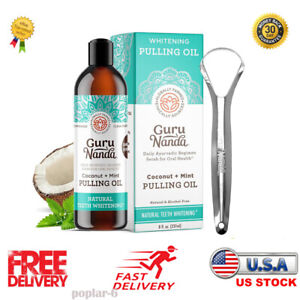 Gurunanda Oil Pulling (8 Fl.Oz) with Coconut Oil and Peppermint Oil for Oral US