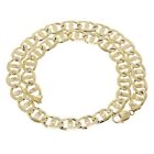 Men's 10k Yellow Gold Solid Concave Mariner Chain Necklace 24