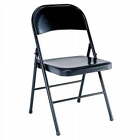 All-Steel Metal Folding Chair, Double Braced, Black/Grey