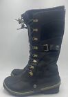 Sorel Conquest Carly Black Women’s Tall Insulated Winter Snow Boots Size US 9