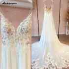 Sexy Beach Wedding Dress Lace Appliques Spaghett Straps Boheme Wedding Dresses