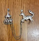 Vintage LANG Sterling Silver Carousel/Horse Pin Brooch
