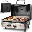 Portable Flat Top Grill Propane Gas Grill 24000 BTUs Griddle Heavy Duty BBQ New