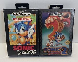 New ListingSonic 1 & 2 Sega Genesis Game Bundle Missing Manuals Tested Authentic