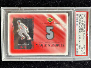 2001 UD Ultimate Collection Albert Pujols Magic Numbers Jersey Red 16/30 PSA 9