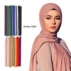Fashion Modal Cotton Jersey Hijab Scarf Long Muslim Shawl Plain Soft Turban Tie