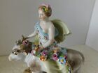 STUNNING ANTIQUE DRESDEN ALLEGORICAL FIGURINE - EUROPA AND THE BULL - GERMANY