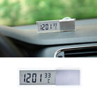 2 in 1 Digital Clock Thermometer Silver Car Electronic Clock Watch Accessories