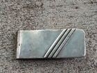 Vintage Taxco Mexico Sterling Silver Striped Money Clip Signed C1