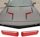 2PCS Hood Scoop Air Vent Cover Trim For Dodge Challenger 2015+ Red Accessories (For: 2015 Challenger)