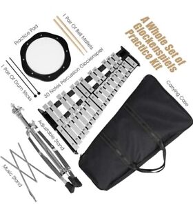Giantex Percussion Glockenspiel Bell Kit 30 Notes, Xylophone with Adjustable ...