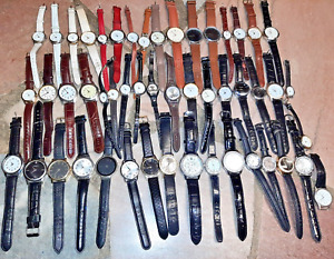 Lot 2.8 lb 50 Working Ladies Watches Variety Shapes & Sizes Rhinestones Leather