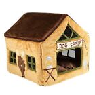 New Brown Deer Dog Cabin Pet Dog Cat House Beds Kennel Puppy Tent Size L
