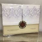 Cathedral Lace Fine Linens 300 TC Combed Cotton Sateen Queen Sheet Set Vintage