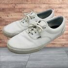 Vans Mens White Leather 721454 Skateboarding Lace Up Sneaker Shoes Mens Size 11
