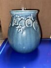 Rookwood Pottery Blue Rose hips Embossed Production Vase #2122 Dated 1927