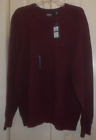 NWT Men's Izod Pullover Navy & Red Heathered Knit Sweater Size XL