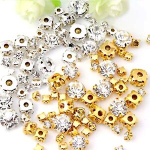 100 pcs Crystal Glass Rose Montees Rhinestone 6mm Sew on Bead Wedding Craft
