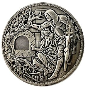 Movable Mechanism Coin Hobo Nickel Holy Grail Removable Sword Roman Booteen Art