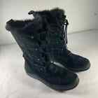 The North Face Black Suede Shearling Style Tall Snow Boots - Women's Size 9