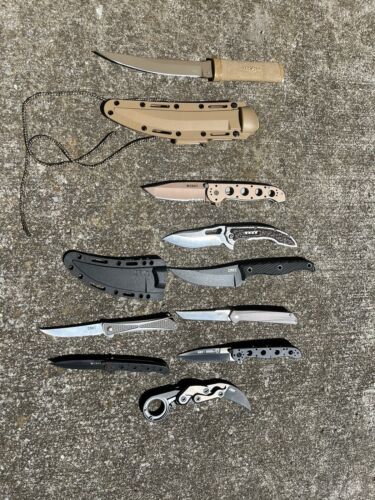 CRKT Knife collection. Most are never before used. 2 need TLC