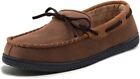 Men's Cozy Moccasin Slippers Memory Foam and Indoor/Outdoor Rubber Sole Size 12
