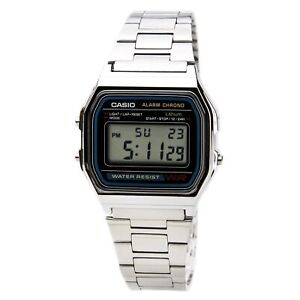 Casio Men's Watch Classic Digital Grey Dial Stainless Steel Bracelet A158WA-1
