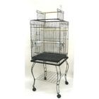 YML 600HAS Open Top Parrot Cage with Stand in Antique Silver