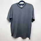 Sideout Men's Y2K 90s Vintage Charcoal Ribbed Shirt Size Medium Short Sleeve