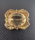 BEAUTIFUL Antique Victorian Yellow Gold Citrine Brooch