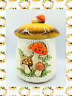 New ListingVintage Merry Mushroom Large Cookie Jar Canister w/ Lid 11-in Japan Retro 1970s