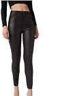 Calzedonia Women's Jeggings Faux Leather Trousers Black Size M Medium Skinny