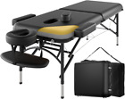 New ListingProfessional Massage Table Portable 2 Fold Premium Memory Foam Aluminium Leg Hol