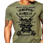 USMC Scout Sniper US Marines Cotton T-Shirt MOS 0317 Combat Arms Men - New 2019!