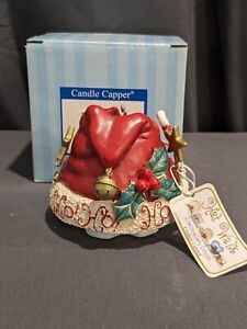 Vintage Old Virginia Candle Co Holiday Santa Hat Walk Dancing Lady Candle Capper
