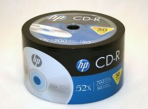 50-Pack HP Brand Blank Logo CD-R CDR Disc Media 52X 80 Min 700MB