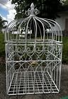 White Metal Bird Cage Decorative Hinged Lid Shabby Chic Cottagecore Wedding 24”
