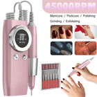 Recharge 45000RPM Nail Drill Machine Portable Manicure Pedicure LCD Display USA
