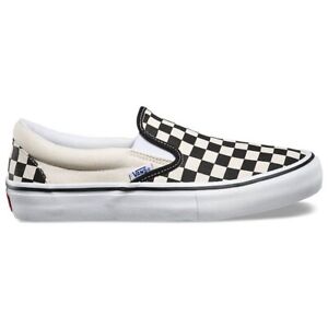 Brand New Vans Checkerboard Slip On Pro Shoe White/ Black