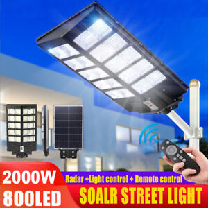 990000000000LM 2000W Watts Commercial Solar Street Light Parking Lot Road Lamp