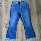 Loft Jeans Women's 10/30 Blue High Waist Flare Crop Denim Pants 30x24 Actual