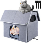 Outdoor Cat House, Large Weatherproof Cat Houses for Outdoor/Indoor Cats, Feral